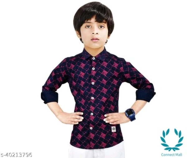 Made In The Shade 100% Cotton Boy's Shirt - 2-3 Years, Purple, Cotton, Pack of:1